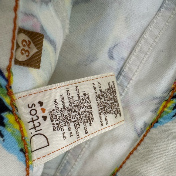 Dittos pants parrot 🦜 bird rainbow printed soft buttery fabric stretch bottoms - Picture 11 of 13